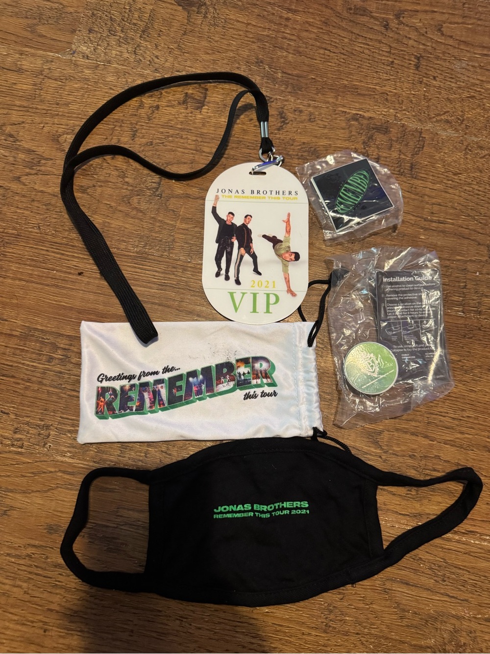 Jonas Brothers Remember this tour VIP accessories from the 2021 VIP tour FIRM PR